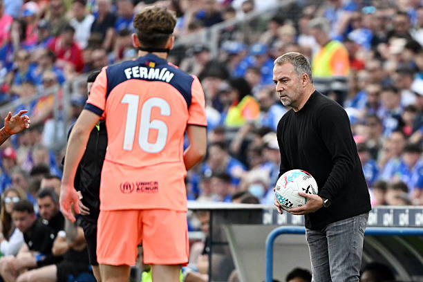 Hansi Flick lors de Getafe - Barcelone 